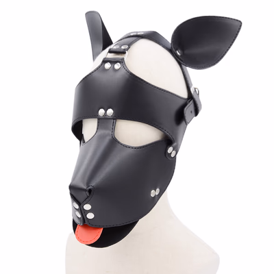 Dog head sex mask, black