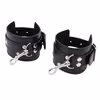 Leather handcuffs, black