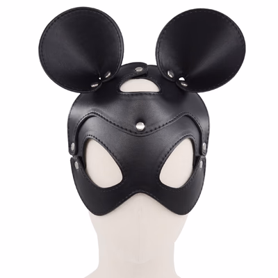 A black hood or mask that exposes the eyes.