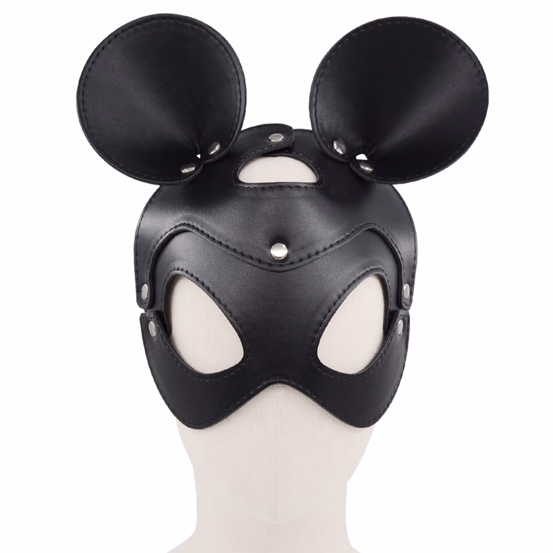 A black hood or mask that exposes the eyes.