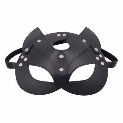Fox mask with eye patch (stitched), black