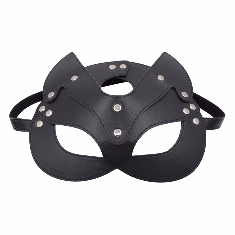 Fox mask with eye patch (stitched), black