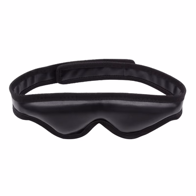 Leather and sponge eye mask, black
