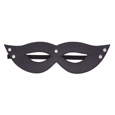 Leather eye mask, black