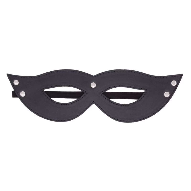 Leather eye mask, black