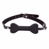 Dog bone gag, silicone ball gag - small, black