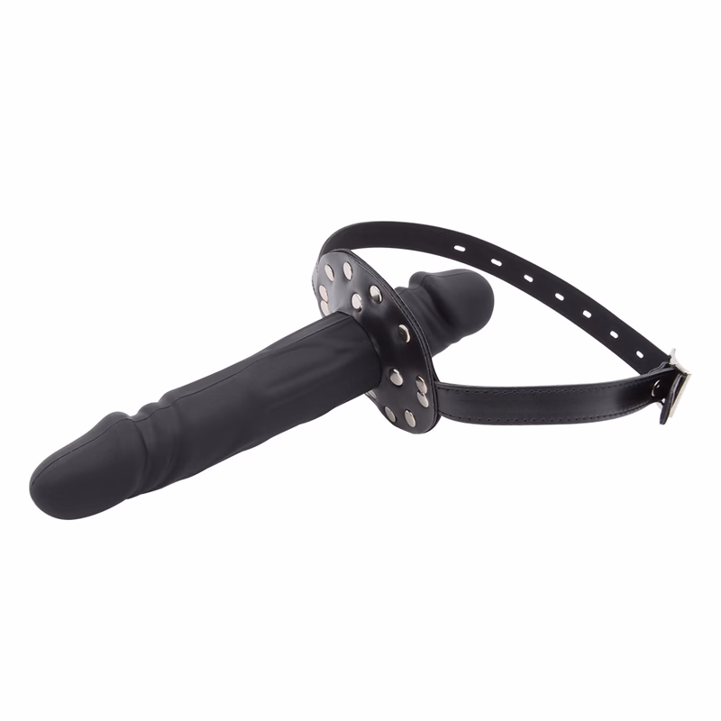 Silicone wearable dildo C-18cm with clasp (includes 1 clasp) (5.5cm short dildo), black.