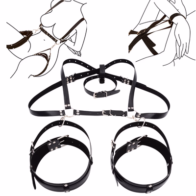 Female leg-split binding strap, black