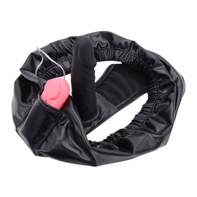 Female wearable phallus underwear (13cm anal plug vibrating), black