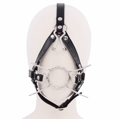 Horse harness nose hook, gag, mouth gag, black