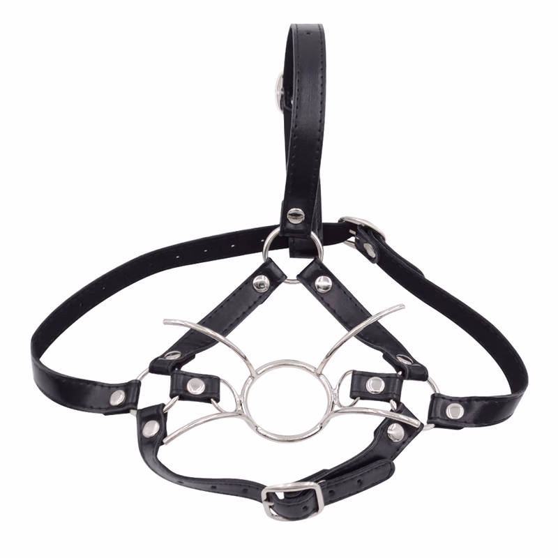 Horse harness nose hook, gag, mouth gag, black