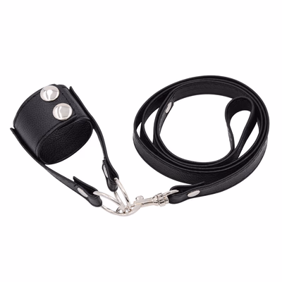 Male scrotal restraint, chastity belt, black
