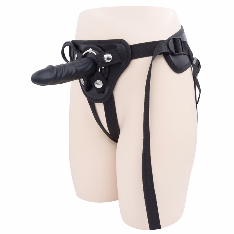 Female wearable dildo C-13cm dildo (including 32mm and 38mm rubber rings), black.