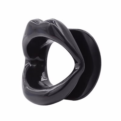 O-shaped silicone large mouth plug - single mouth plug, black