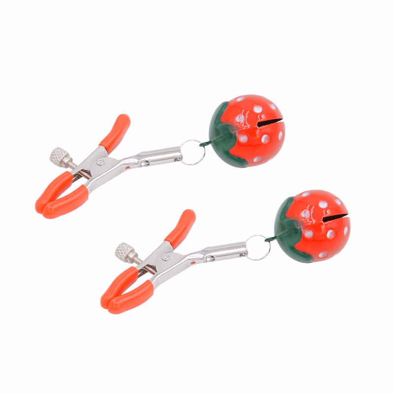 Large red nipple clamps