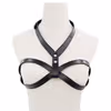 PU leather sexy bra, black