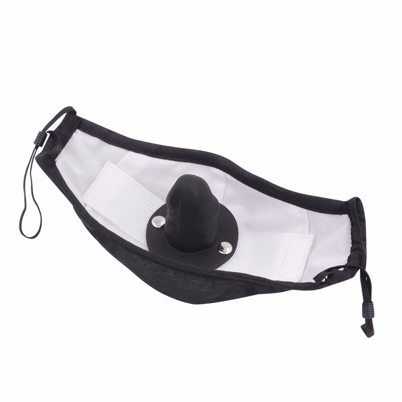 Removable silicone penis mask, black - 5.5cm penis