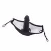 Removable silicone penis mask, black - 10cm penis