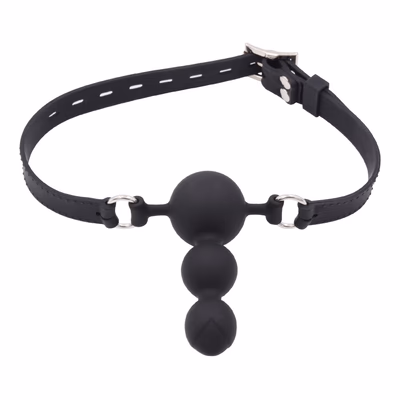 Adjustable silicone band deep throat bulb plug, black