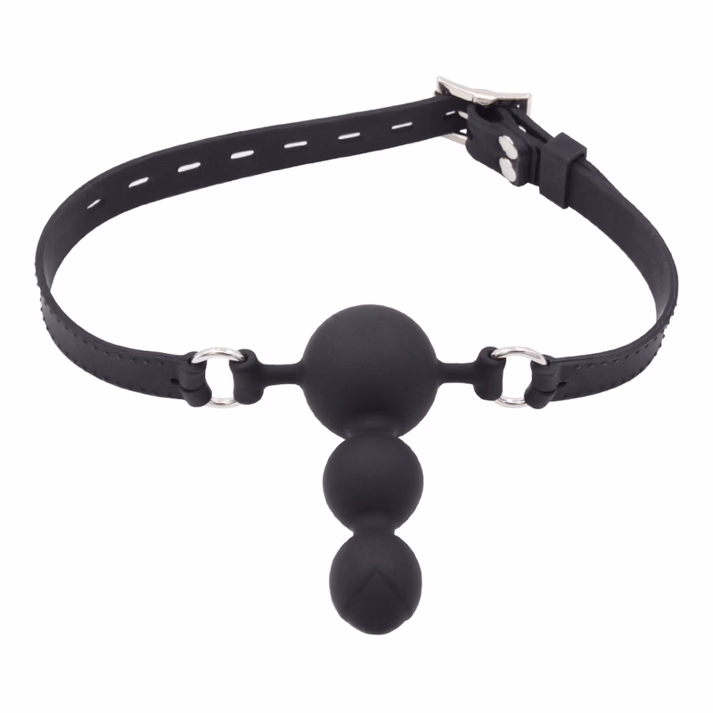 Adjustable silicone band deep throat bulb plug, black