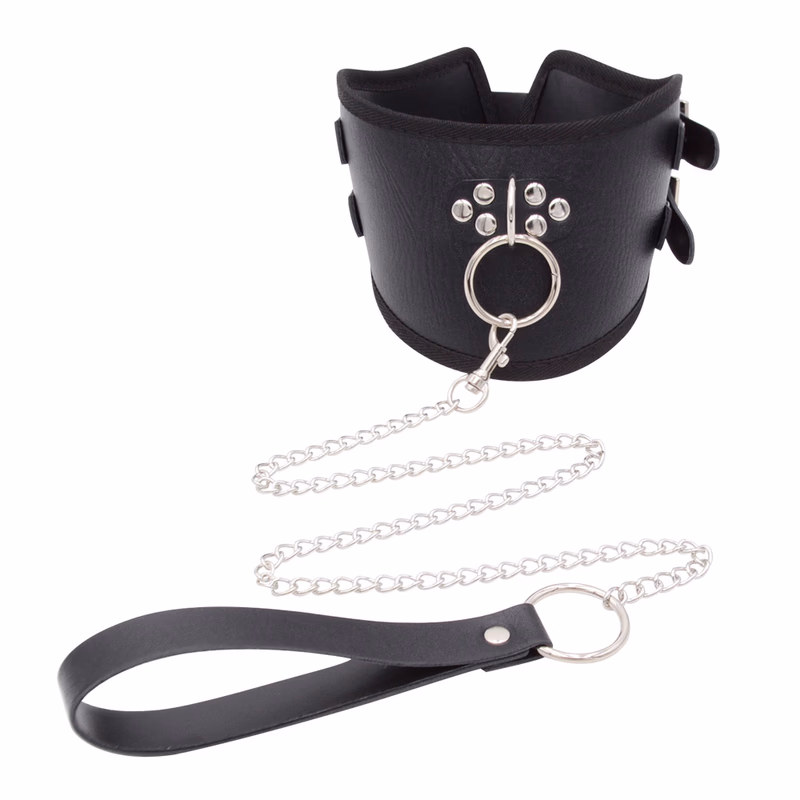 Black collar + leash (lock not included)