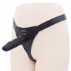 Female genital dildo with pull-up panties, black - 13cm dildo (including 1 lock)