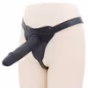 Female genital dildo with pull-up panties, black - 18cm dildo (including 1 lock)