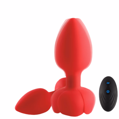 Illuminated sex toy, anal stimulation, wireless remote control, home vibrating rose silicone anal plug sex toy