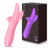 Silicone vibrator, tongue-licking masturbator, pink