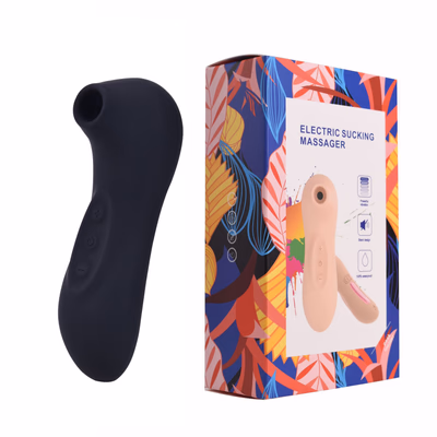 Suction-type stimulating massage stick, rechargeable vibrating silicone female masturbator, black