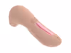 Suction-type stimulating massage stick, rechargeable vibrating silicone female masturbator, Skin Tone