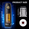 Intelligent electric fully automatic telescopic rotating sound masturbator ambient light, Black