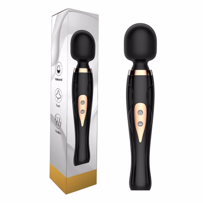 Rechargeable high-intensity vibrating AV vibrator for women, 10-frequency G-spot vibration orgasm, Black