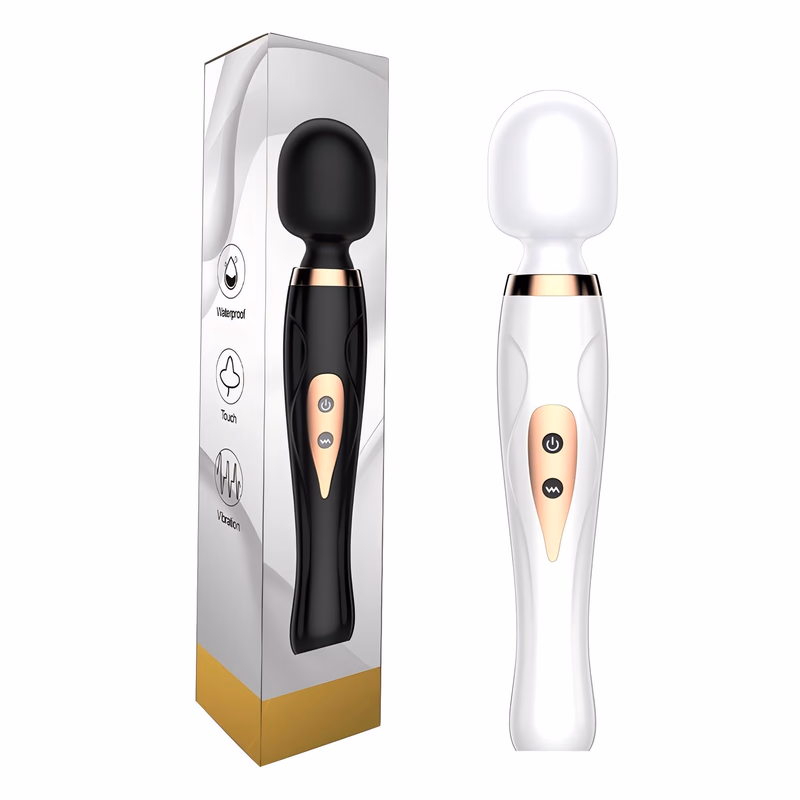 Rechargeable high-intensity vibrating AV vibrator for women, 10-frequency G-spot vibration orgasm, White