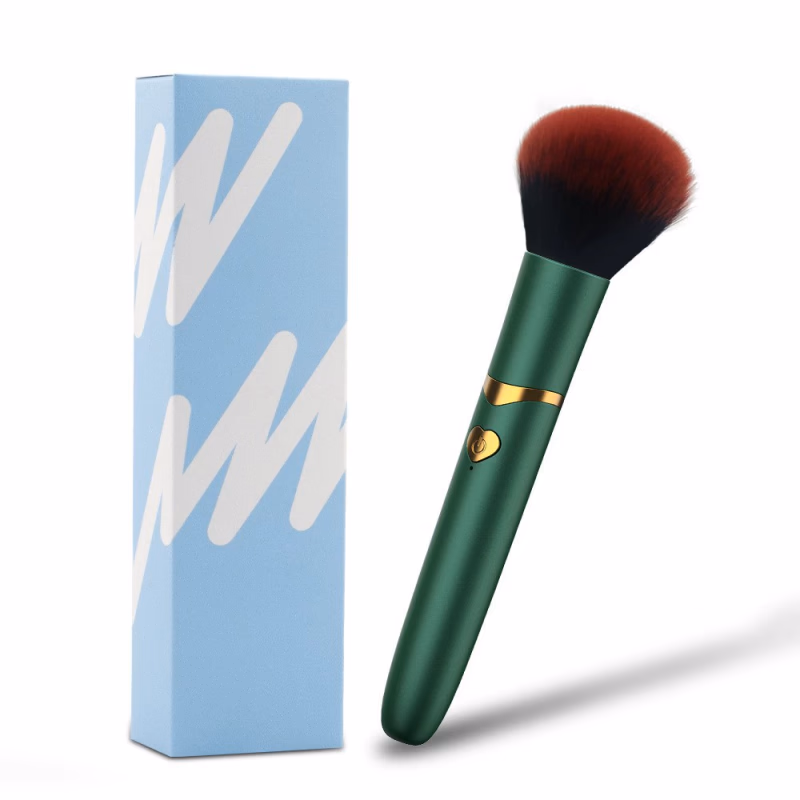 Rechargeable brush vibrating wand makeup brush massage AV wand electric vibrating egg female masturbator, Green