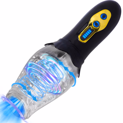 Rotating luminous penis exerciser, glans trainer, vibrating electric masturbator toy, male masturbator.