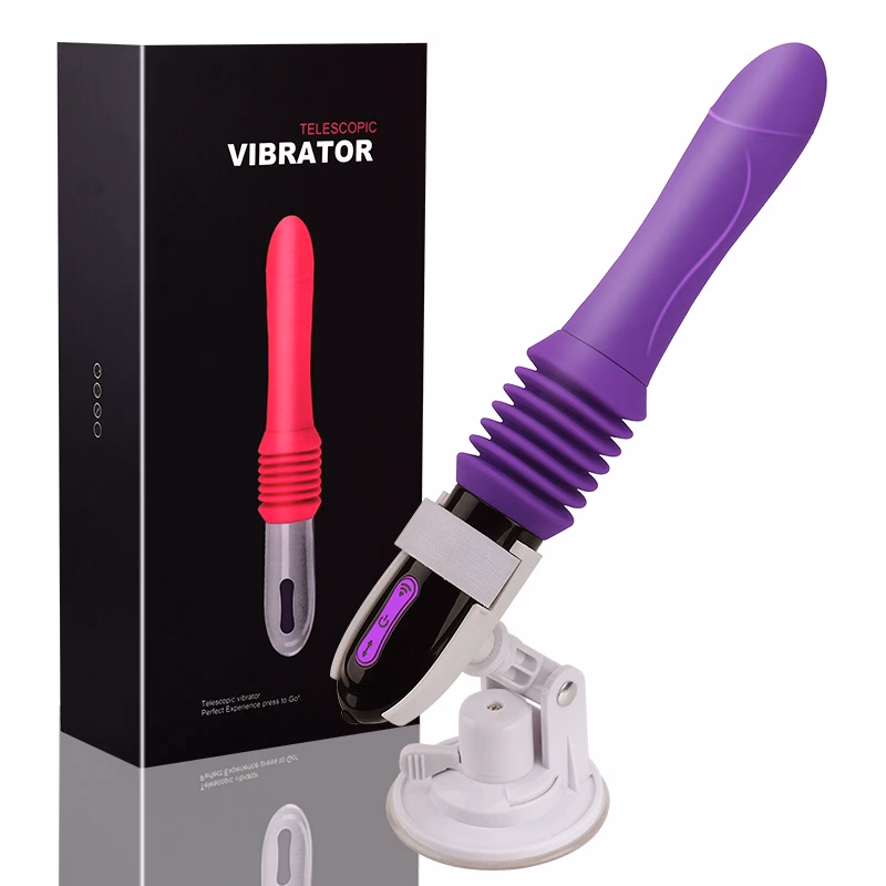 Automatic, rechargeable, remote-controlled vibrating dildo with suction cup, suitable for female masturbation.