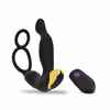 Remote-controlled male prostate massager, anal plug, double-ring semen-locking delay masturbator with silent design.