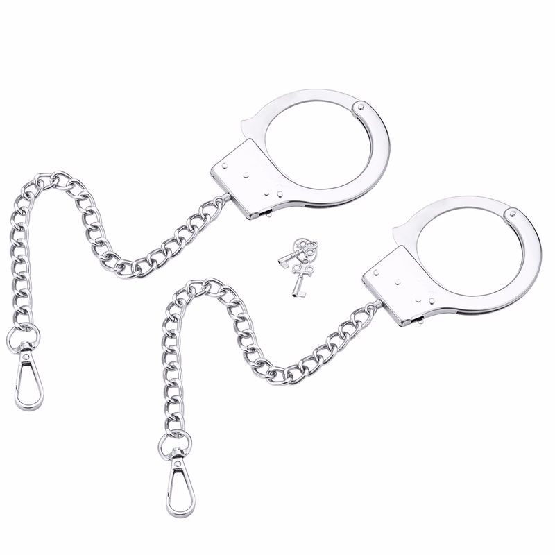 Long chain iron handcuffs