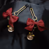 Wine-red bow nipple clamp