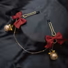 Burgundy bow chain nipple clamp - with chain