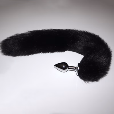 Anal plug + tail + lubricant (large) black