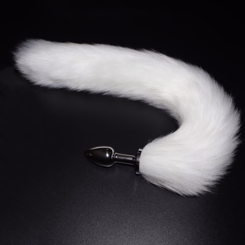 Anal plug + tail + lubricant (small size) white