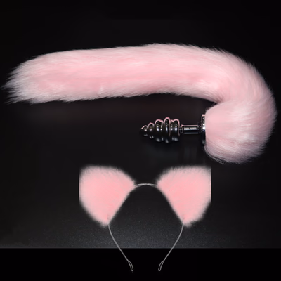 Nut plug + tail + lubricant + hairband (large) powder