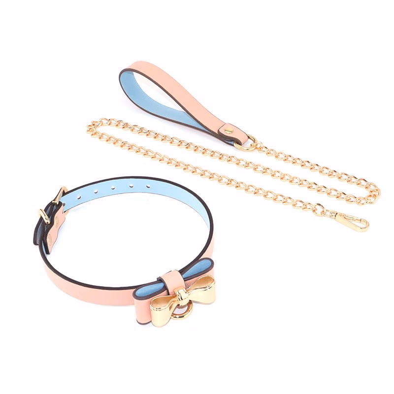 Pink bow leash