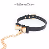 Black metal bow collar traction