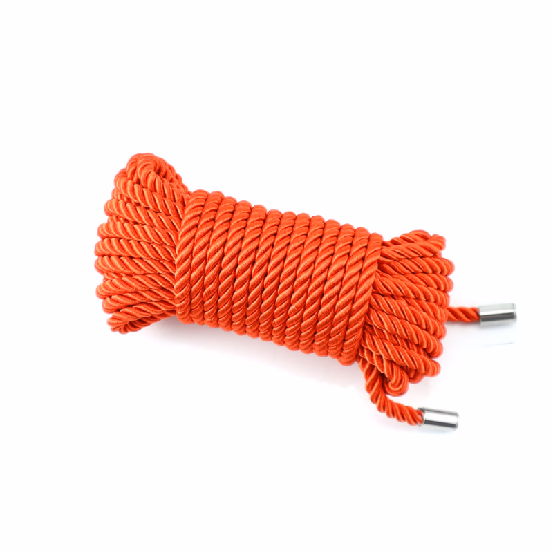 Red 10-meter silk rope with metal tip