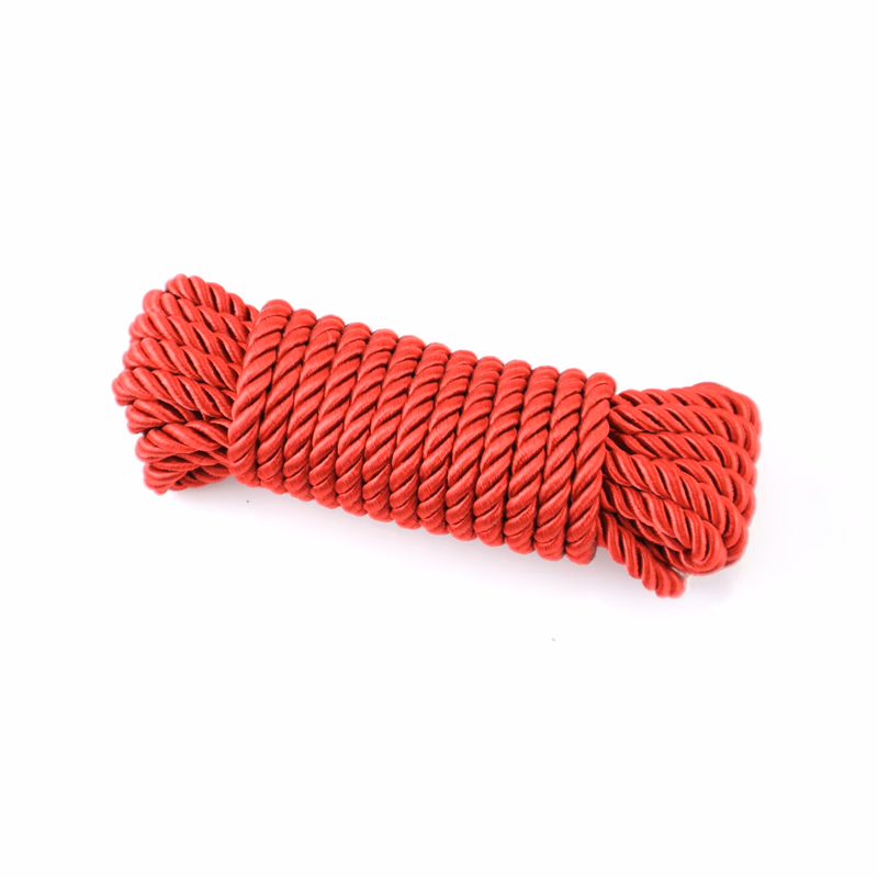 Wine-red five-meter silk rope
