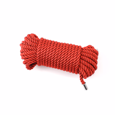 Burgundy 10-meter silk rope with metal ends