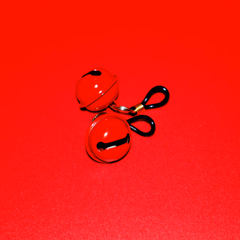 Red bell nipple clamps with rubber bands